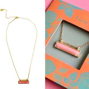 GEN3 || Stella Pink Pendant - Gold Bar Necklace ✨NWT✨